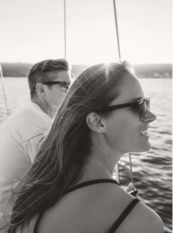 Couple looking out at the water